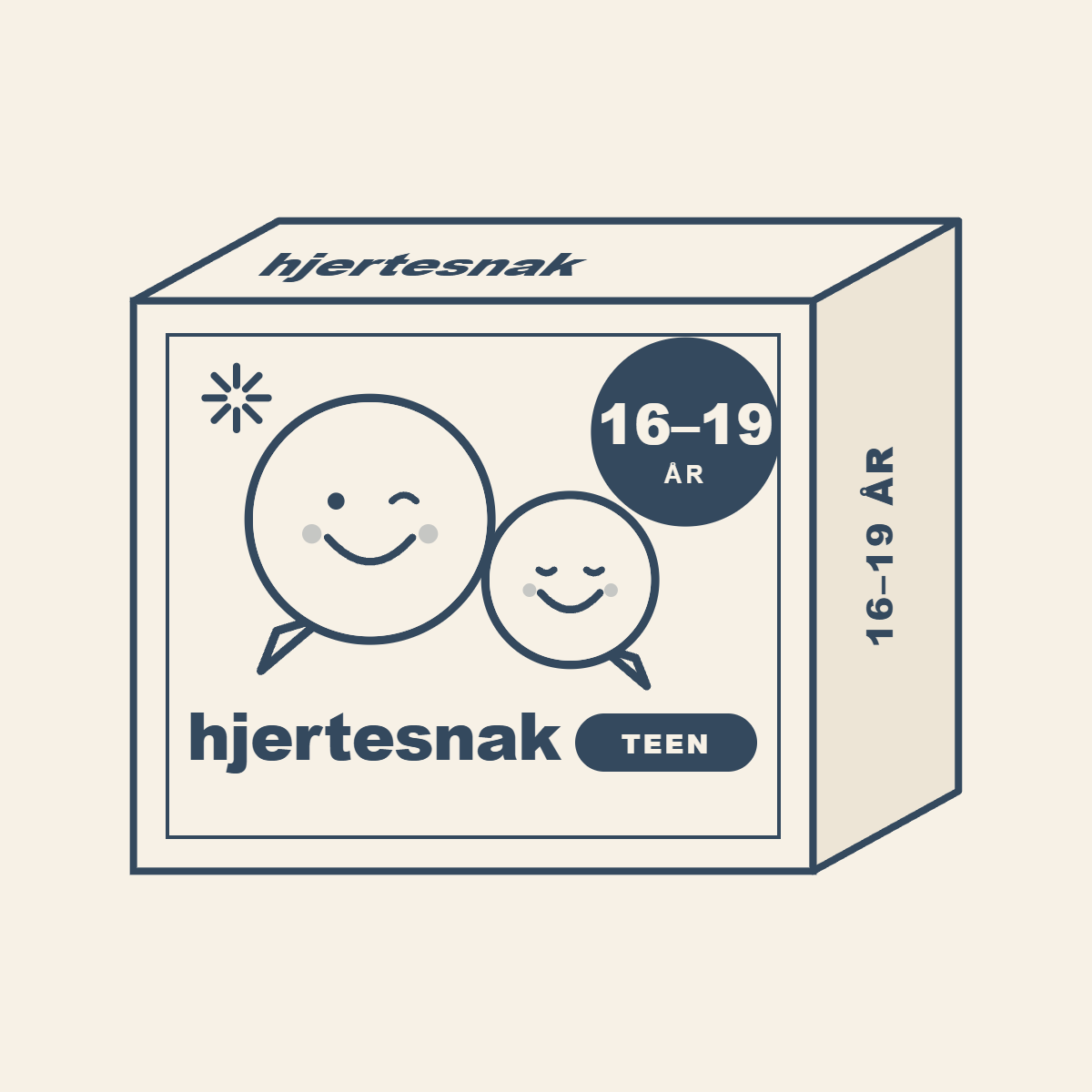 Hjertesnak Teen 16–19 år – samtalekort til unge, skifergrå æske